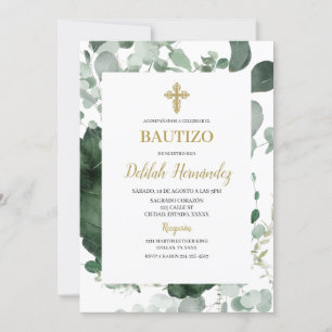 Convite de batismo de quadro verde