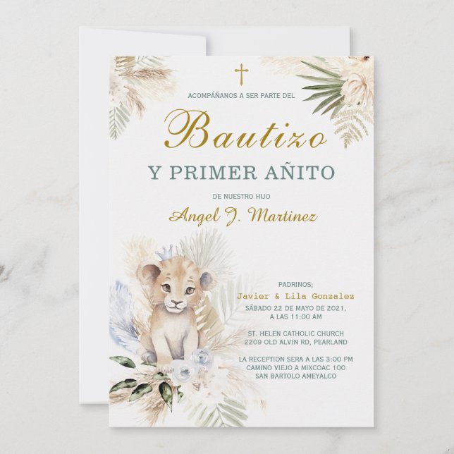 Convite de Batismo e Primeiro Aniversário (Frente)
