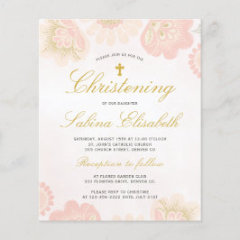 Convite de Batismo Floral Elegante Orçamento