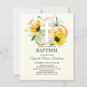 Convite de Batismo Floral & Ouro/ORÇAMENTO.