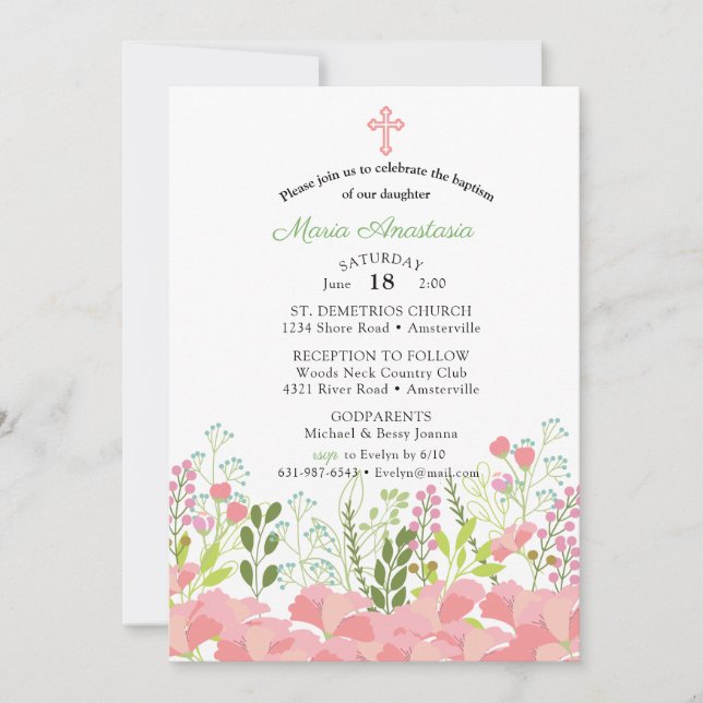 Convite de Batismo Maria (Frente)