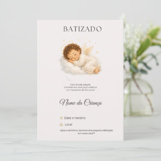 Convite de Batizado Anjinho Personalizado