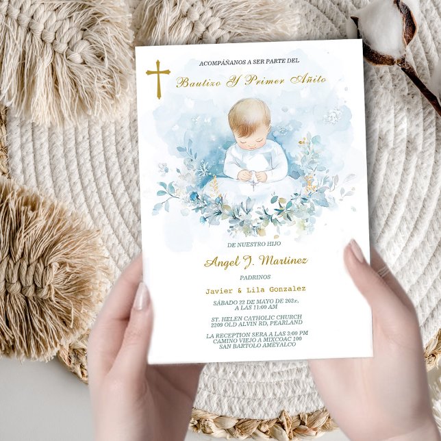 Convite de Batizado e Primeiro Aniversário (Criador carregado)