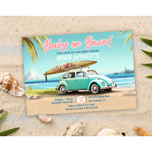 Convite de Bebê a Bordo na Praia