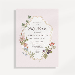 Convite de bebê Floral Floresta Inspirado em Livro