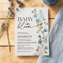 Convite de Bebê Menino em Flor | Chás de Bebê