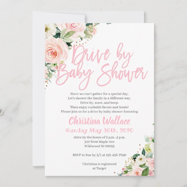 Convite de bebê para uma garota (Frente)