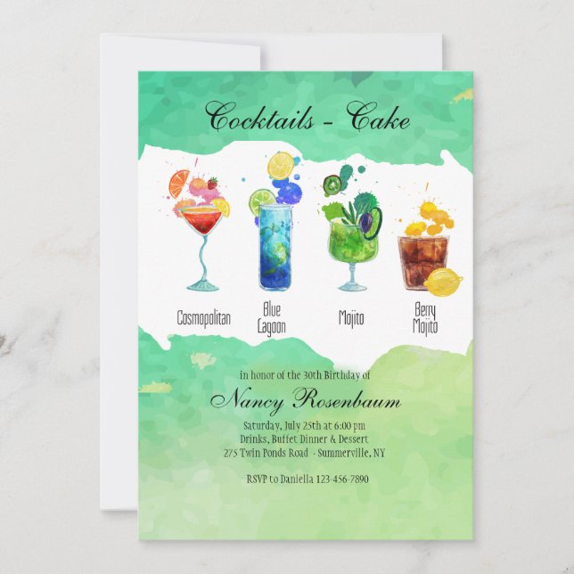 Convite de Bebidas de Verão (Frente)