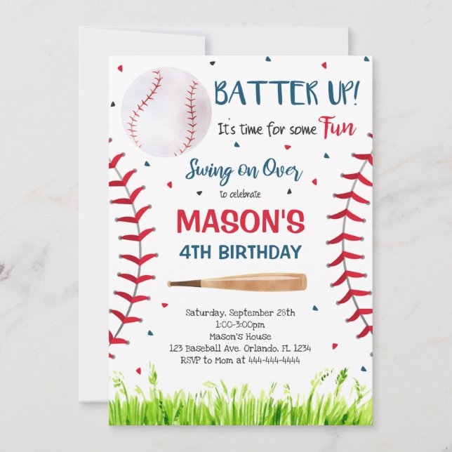 Convite de Beisebol, Convite de Beisebol, Beisebol (Frente)