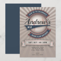 Convite de Beisebol Vintage