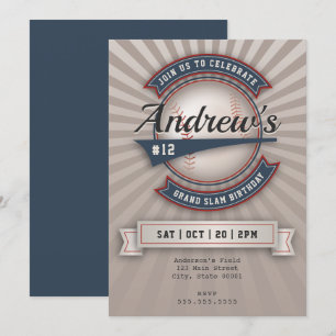 Convite de Beisebol Vintage