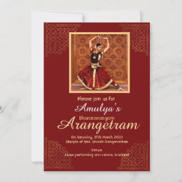 Convite de Bharatanatyam Arangetram com sua foto