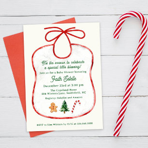 Convite de Biblô para Chá de Bebê de Natal em Aqua