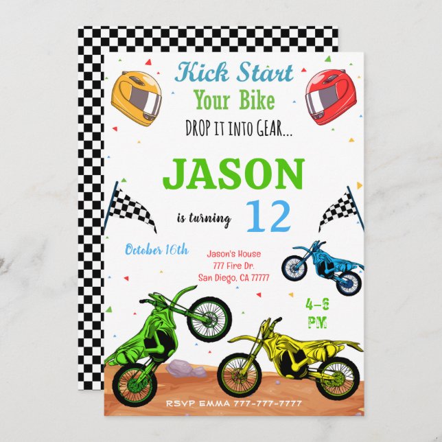 Convite de bicicleta (Frente/Verso)