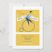 Convite de Bicicleta Antiga de Roda Alta