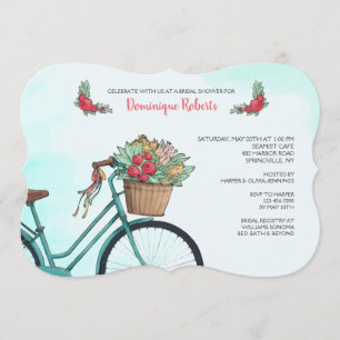 Convite de Bicicleta Com Flores