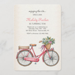 Convite de Bicicleta Rosa