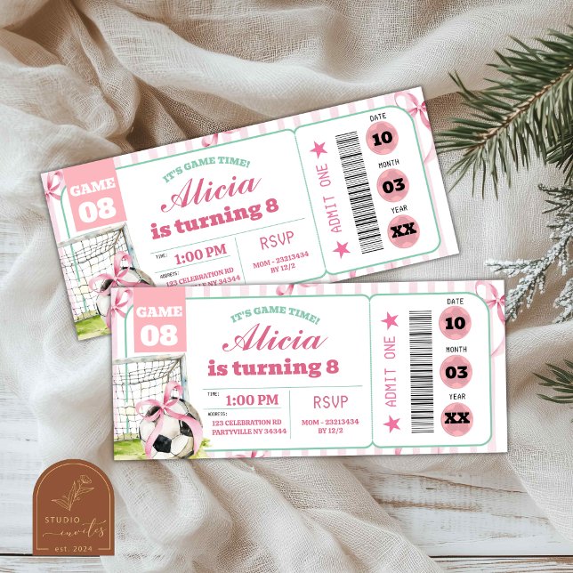 Convite de Bilhete de Aniversário de Futebol de Ar (Criador carregado)