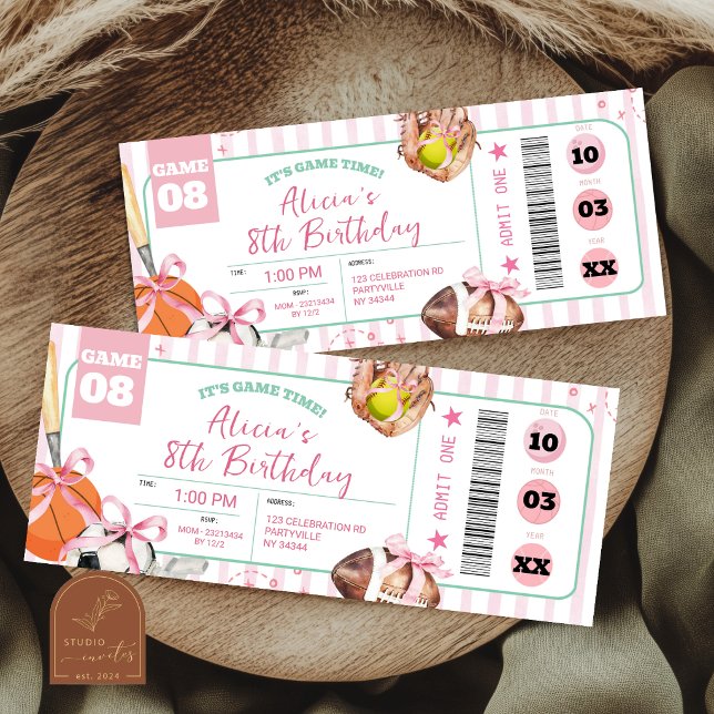 Convite de Bilhete de Aniversário de Menina com Ar (Criador carregado)