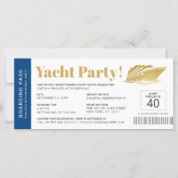Convite de Bilhete de Aniversário do Yacht Boat Cr