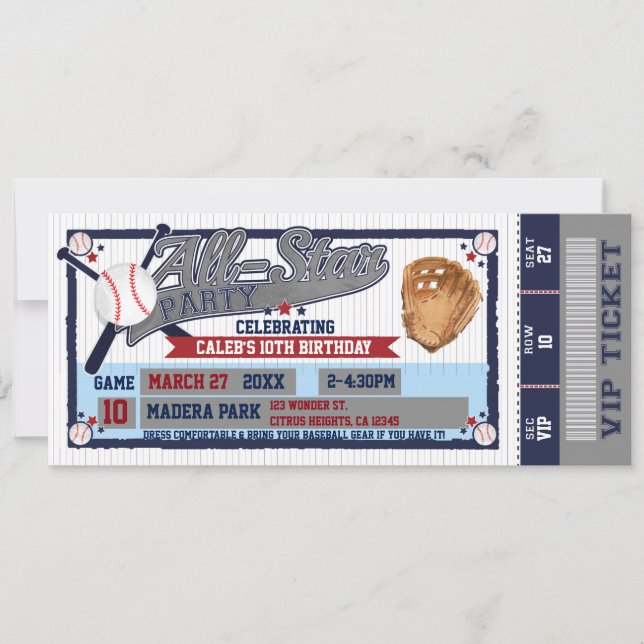 Convite de Bilhete de Aniversário para Festa de Be (Frente)