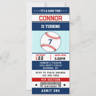 Convite de Bilhete de Beisebol