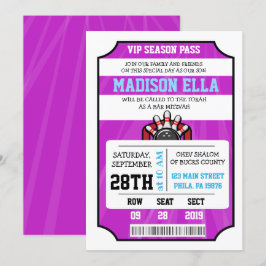 CONVITE DE BILHETE DE BOLICHE Bar Bat Mitzvah