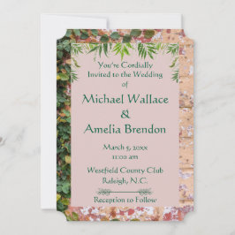 Convite de Bilhete de Casamento de Ivy Verde Pinta