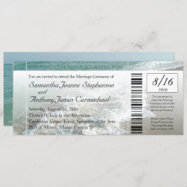 Convite De Bilhete De Casamento De Praia Faux Emba