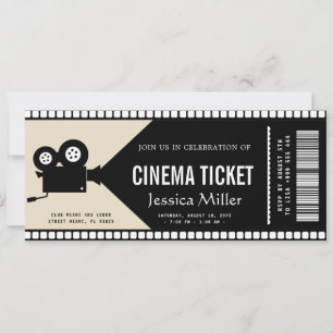 Convite de bilhete de cinema