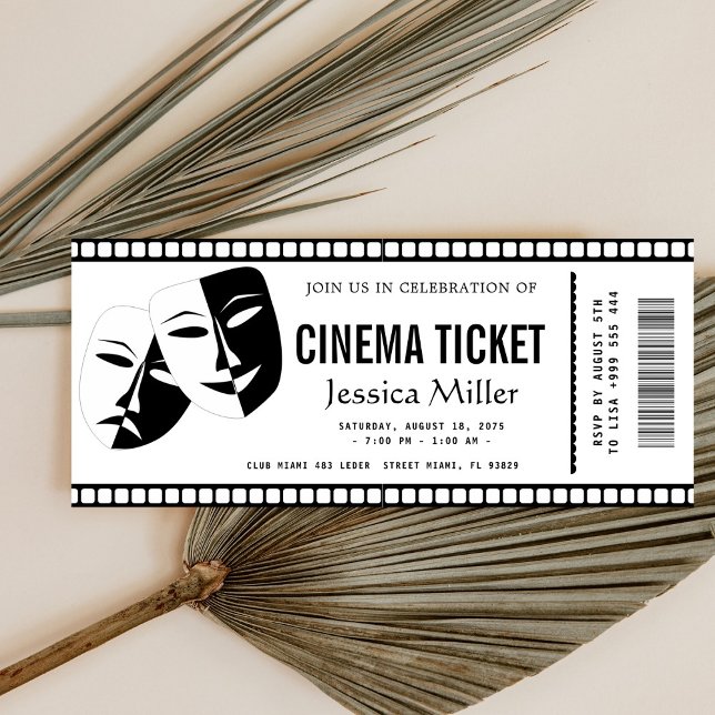 Convite de bilhete de cinema (Criador carregado)