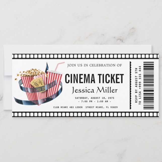 Convite de bilhete de cinema (Frente)