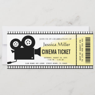 Convite de bilhete de cinema