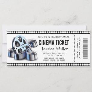 Convite de bilhete de cinema