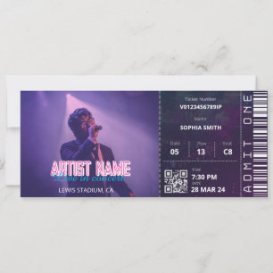 Convite de Bilhete de Concerto Personalizado Event