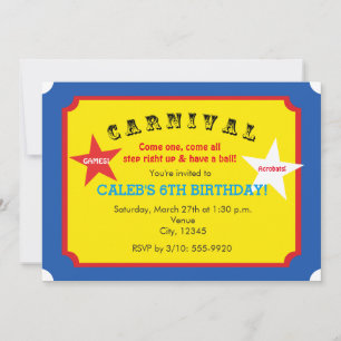 Convite de Bilhete de Festa de Aniversário de Carn