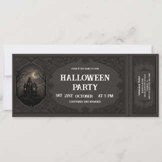 Convite de Bilhete de Festa de Halloween Vintage
