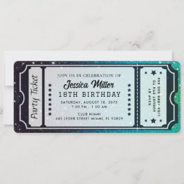 Convite de Bilhete de Festa Dourado