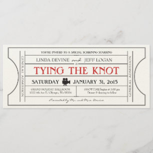 Convite de Bilhete de Filme Antigo