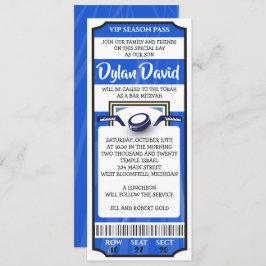 CONVITE DE BILHETE DE HÓQUEI Bar Bat Mitzvah