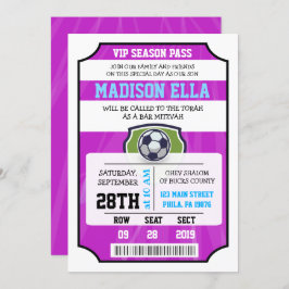 CONVITE DE BILHETE VIP DE FUTEBOL Bat Mitzvah