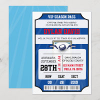 CONVITE DE BILHETE VIP DE HOCKEY Bar Bat Mitzvah