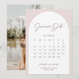 Convite de Boas Festas de Calendário de Arco Boho