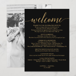 Convite de Boas-Vindas de Casamento Elegante Mínim