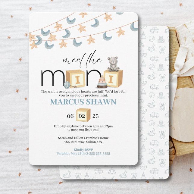 Convite de Boas-Vindas do Mini Bebê (Adorable invitation to introduce your new mini to the world.)