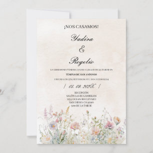 Convite de boda de flor silvestre