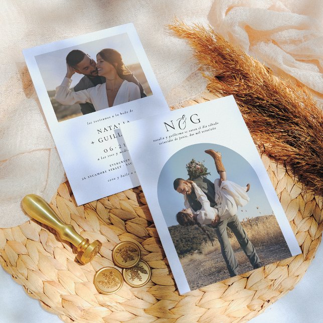 Convite de Boda Elegantes Foto en Arco (Criador carregado)