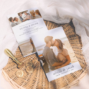 Convite de Boda Moderna e Minimalista 5 Fotos