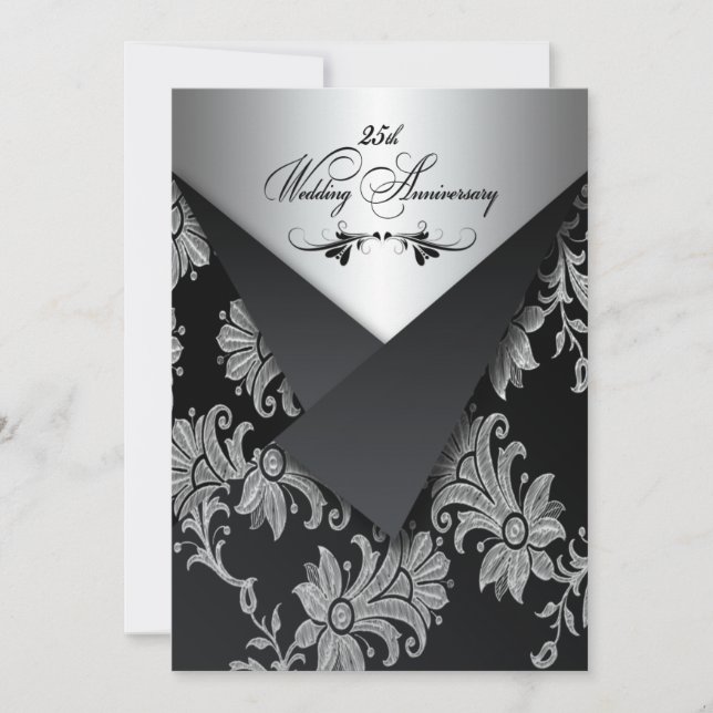 Convite de Bodas de 25 Anos de FAUX Flaps (Frente)