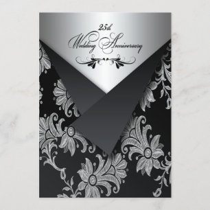 Convite de Bodas de 25 Anos de FAUX Flaps